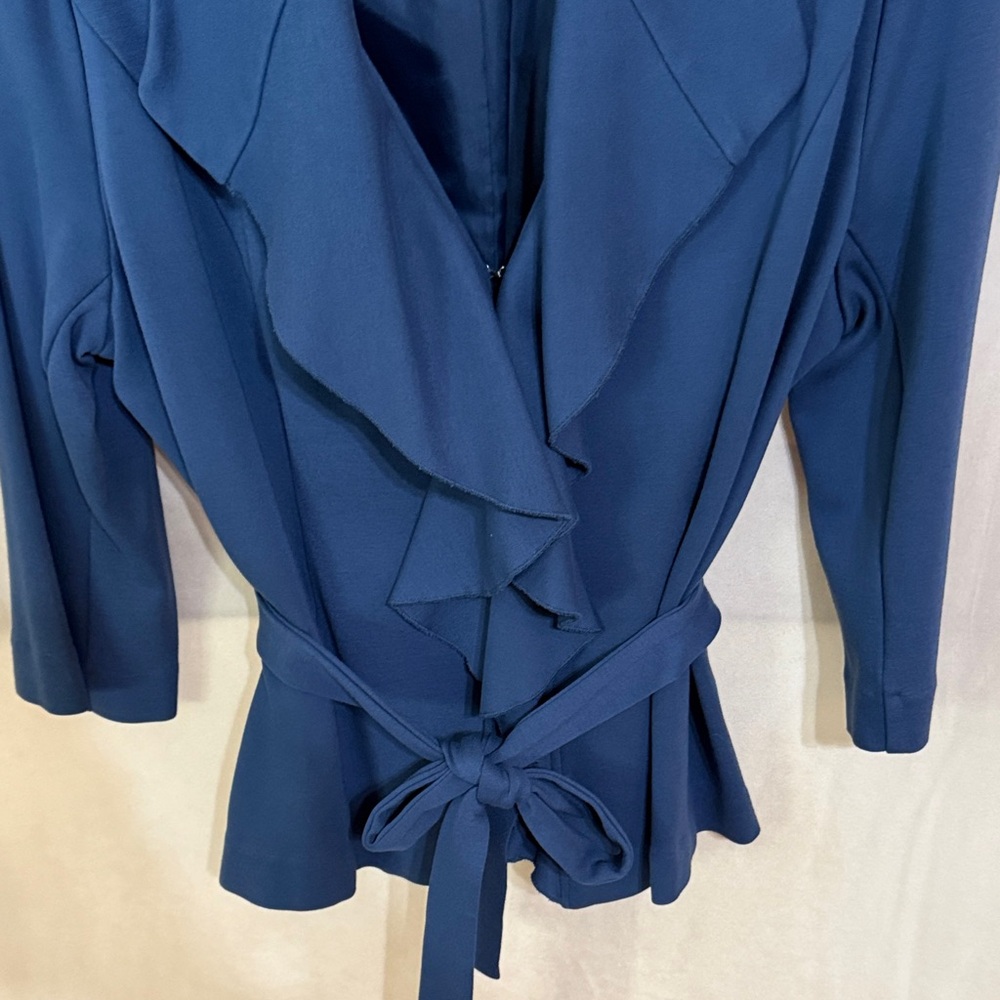 Christopher & Banks Blue Ruffle Jacket - Picture 2 of 5
